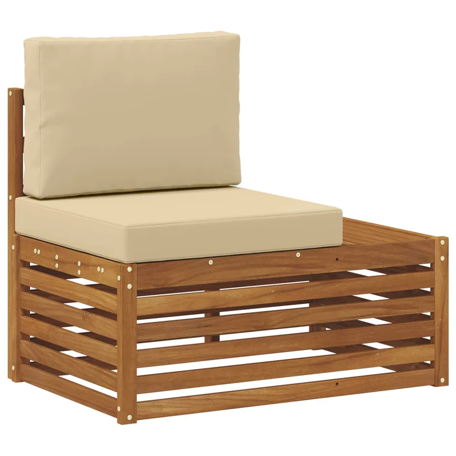 Ensemble de canapés d'extérieur avec coussin Naturel et Beige - 4