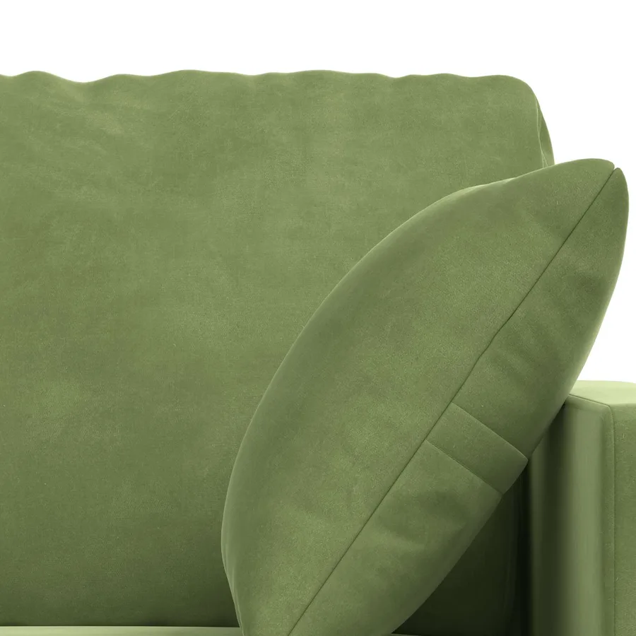 Ensemble de Canapés 2 pcs Vert clair 138 x 78 x 80 cm Velours - 6