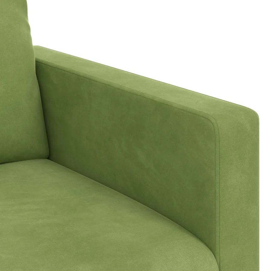 Ensemble de Canapés 2 pcs Vert clair 138 x 78 x 80 cm Velours - 7