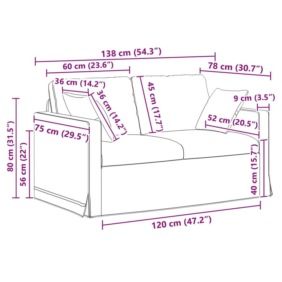 Ensemble de Canapés 2 pcs Vert clair 138 x 78 x 80 cm Velours - 8