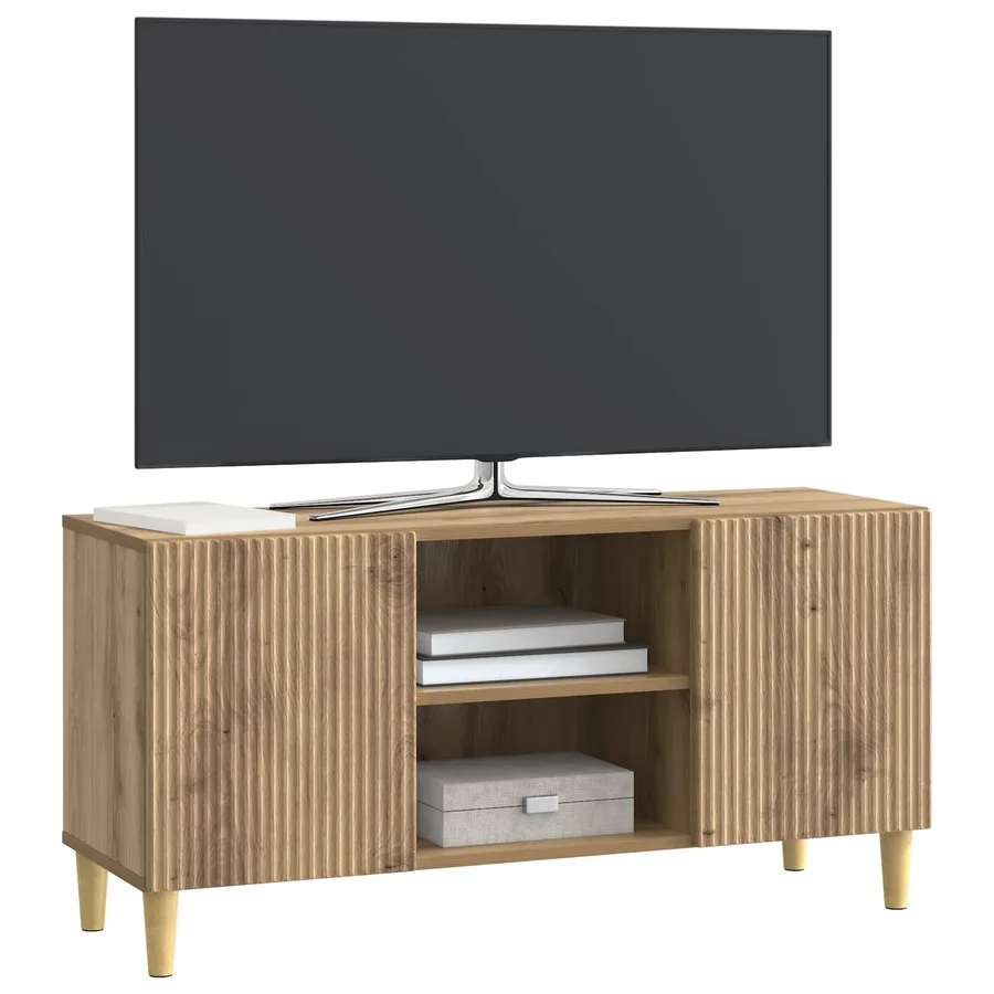 Meuble TV 102 x 34,5 x 50 cm Chêne artisanal Bois d'ingénierie - 3