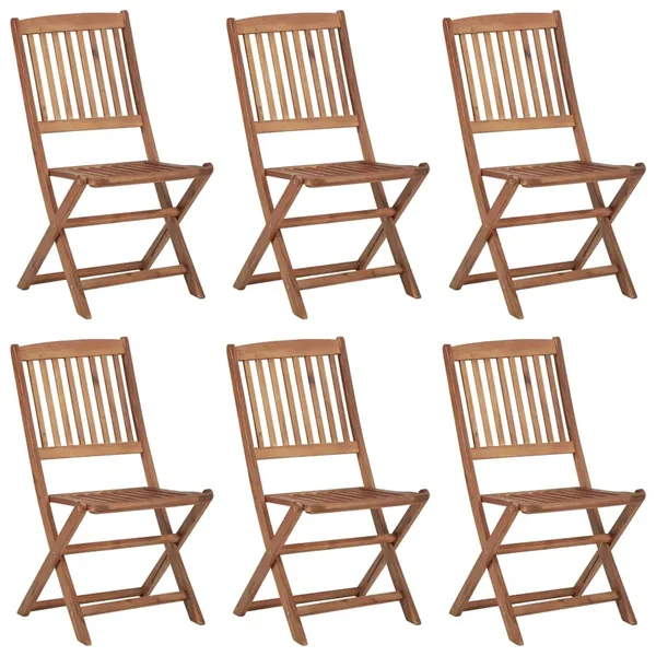 Chaises pliables d'extérieur lot de 6 Bois d'acacia solide