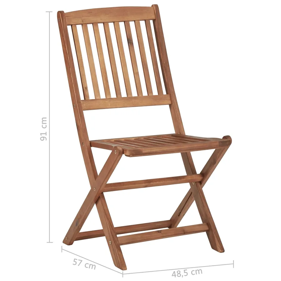 Chaises pliables d'extérieur lot de 6 Bois d'acacia solide - 7