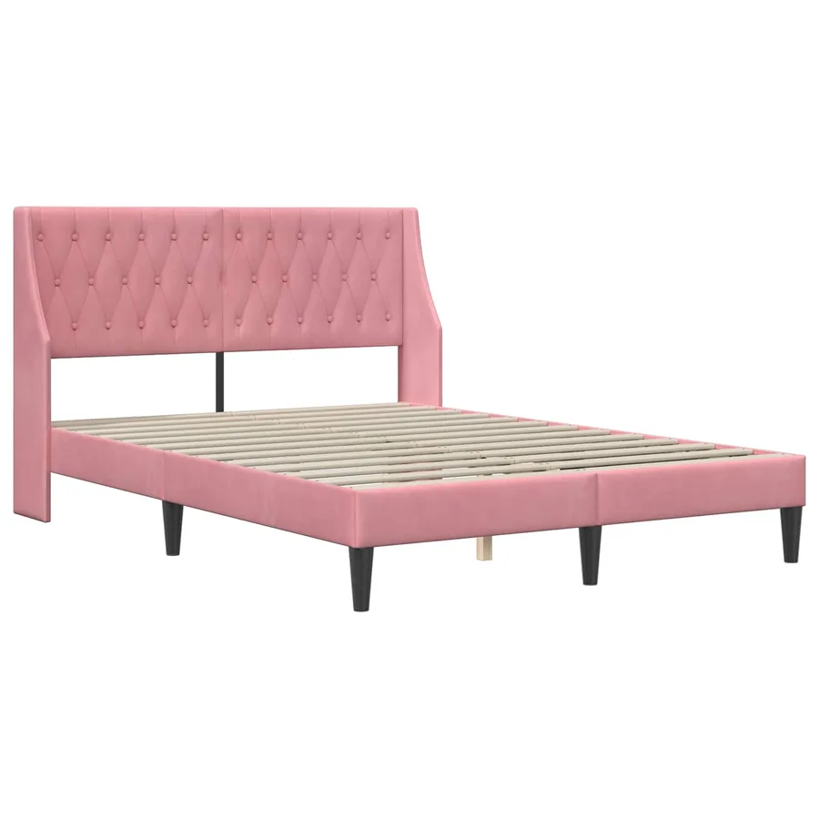 Cadre de lit avec matelas Rose 120 x 200 cm Velours - 4