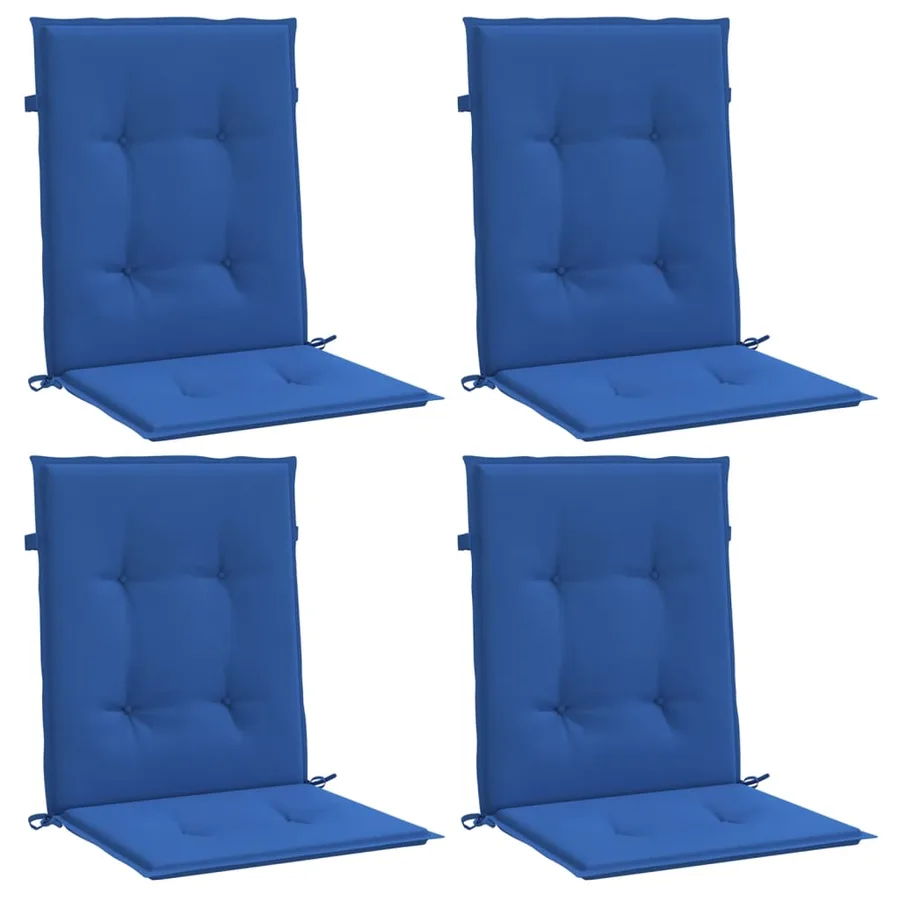 Coussins de chaise de jardin à dossier bas lot de 4 bleu royal - 3