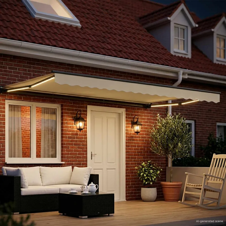 Auvent rétractable électrique Crème et Anthracite 4,5 × 3,5 m - 3