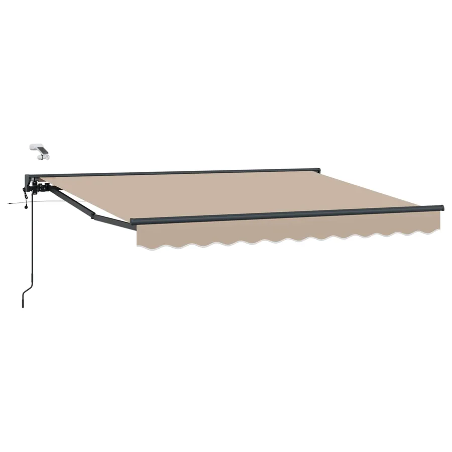 Auvent rétractable électrique Beige et Anthracite 3,5 x 2,5 m - 2