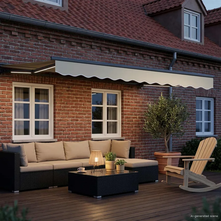 Auvent rétractable électrique Crème et Anthracite 3,5 x 2 m - 3