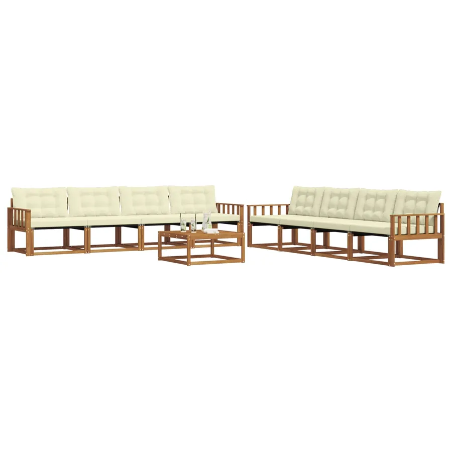 Ensemble de canapés d'extérieur 9 pcs Naturel et Crème - 3