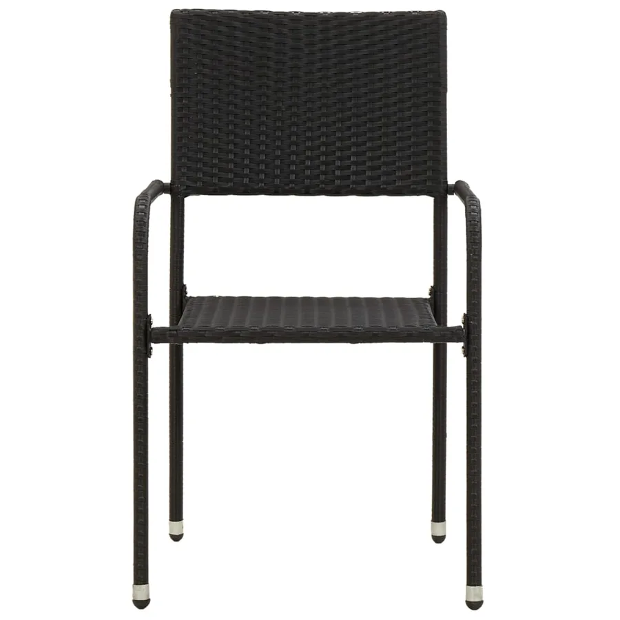 Mobilier à dîner d'extérieur 5 pcs Résine tressée Noir - 5