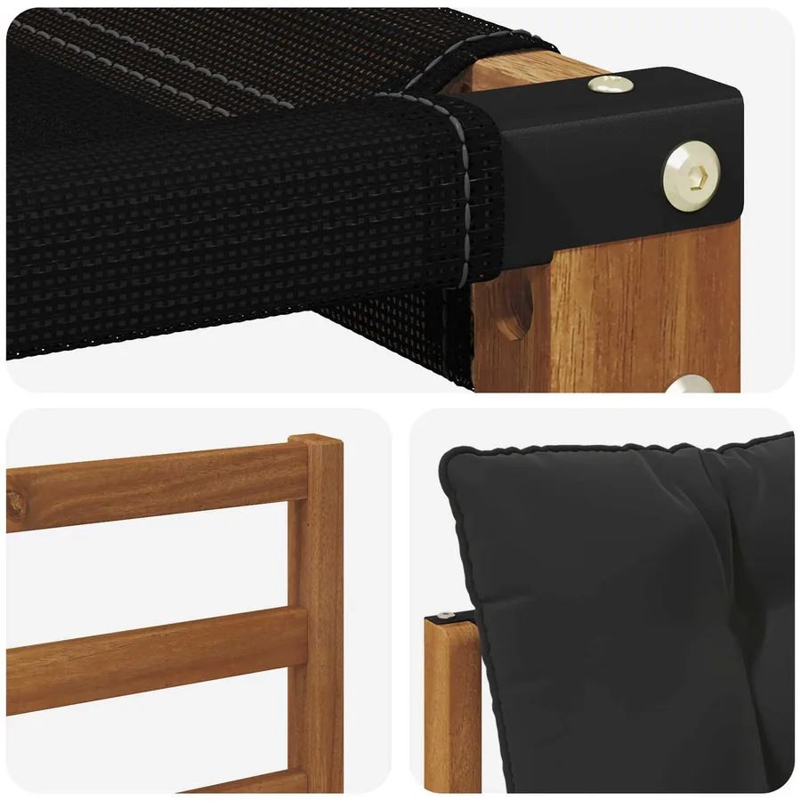 Ensemble de canapés d'extérieur 7 pcs Naturel et Noir - 7