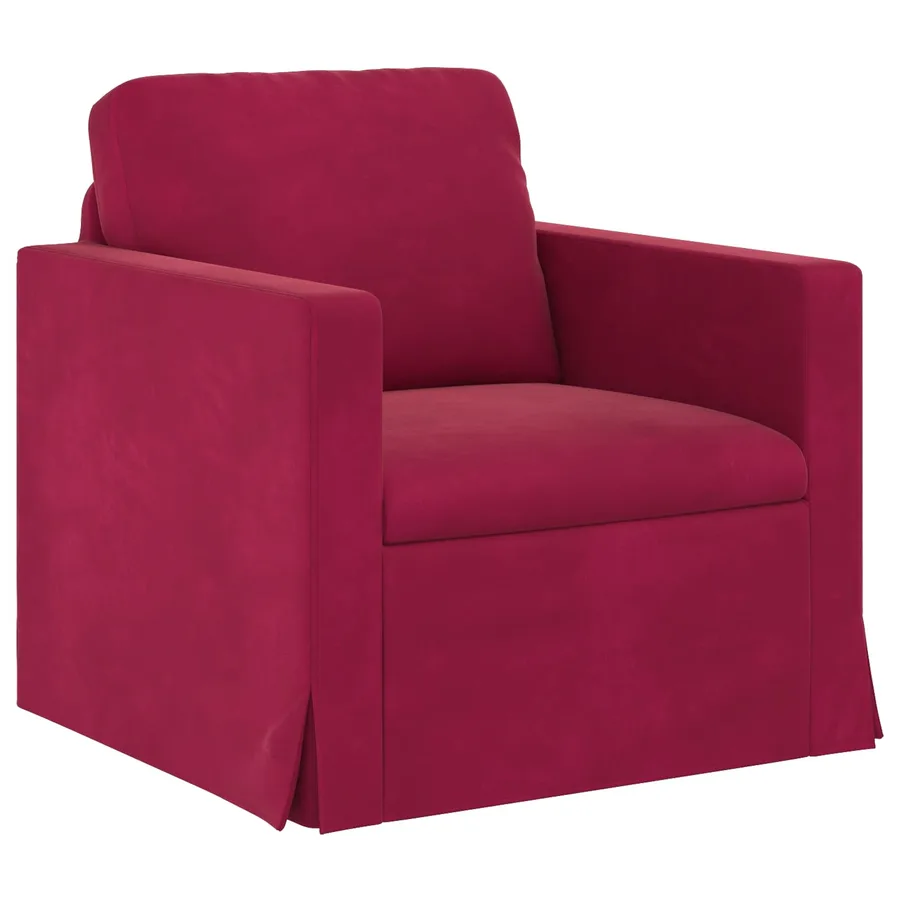Ensemble de Canapés 2 pcs Bordeaux 198 x 78 x 80 cm Velours - 4