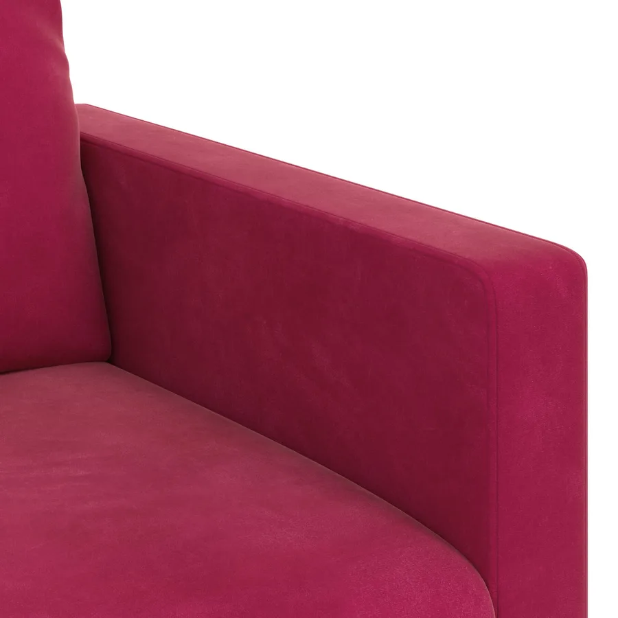 Ensemble de Canapés 2 pcs Bordeaux 198 x 78 x 80 cm Velours - 7