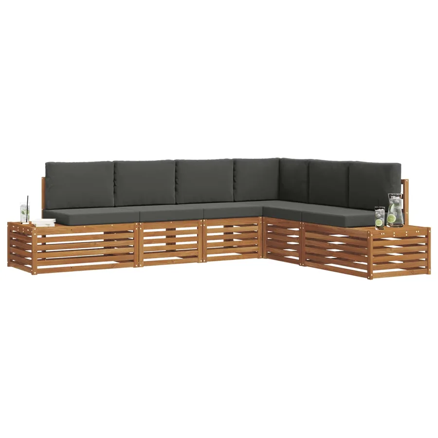 Ensemble de canapés d'extérieur Naturel et Anthracite - 3