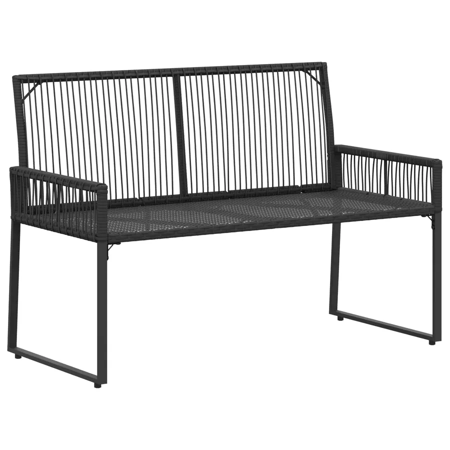 Banc extérieur avec coussin 4 pcs Noir et turquoise polyrotin - 4