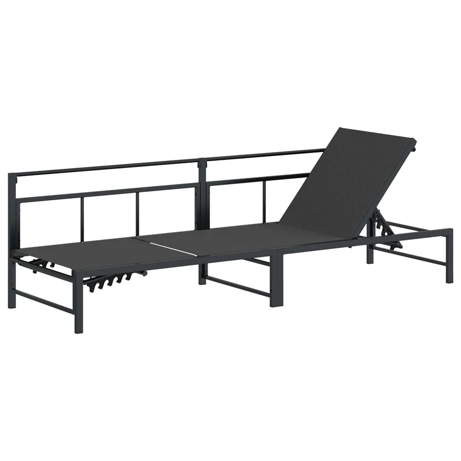 Transat Noir 200 x 62 x 59,5 cm Textilène - 3