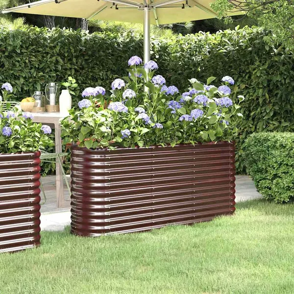 Lit surélevé de jardin Acier galvanisé marron