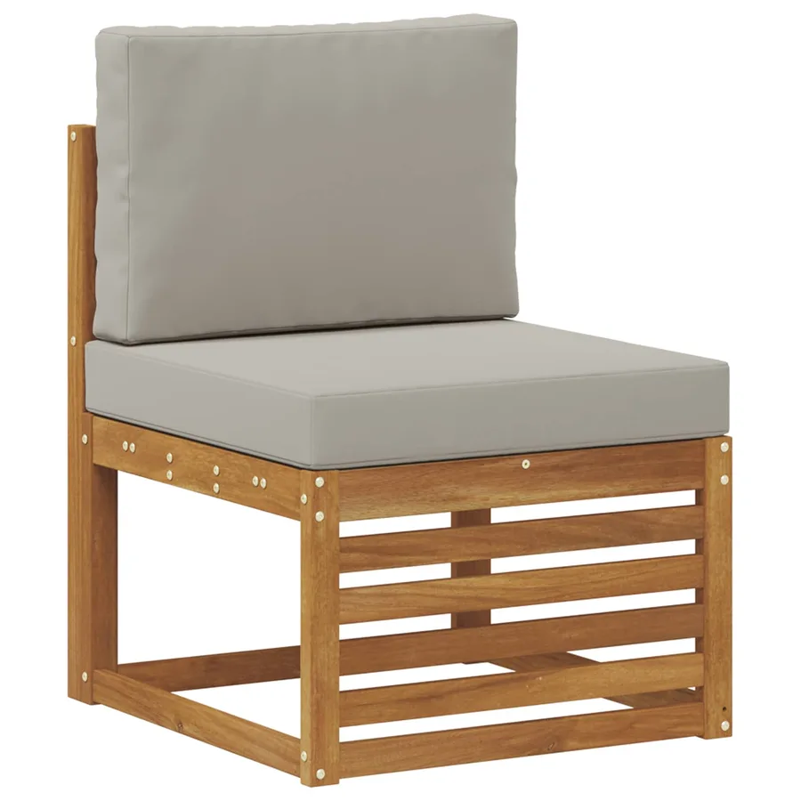 Ensembles de canapés avec coussin 8 pcs Gris Naturel et Clair - 3