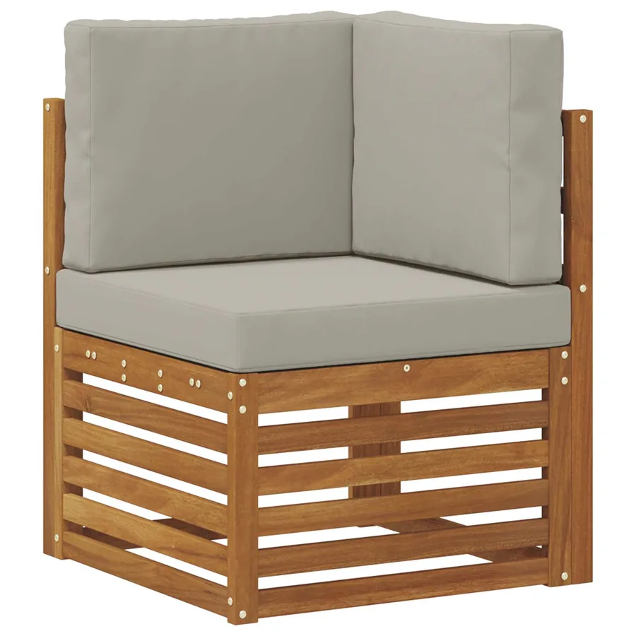 Ensembles de canapés avec coussin 10 pcs Gris Naturel et Clair - 5