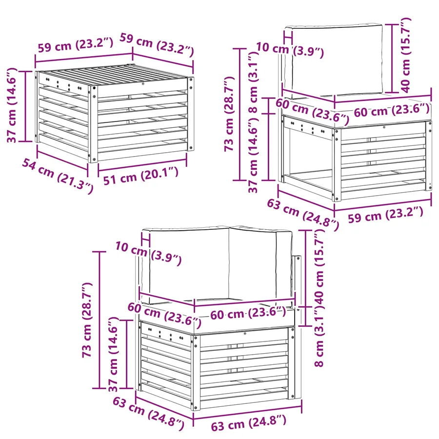 Ensemble de canapés d'extérieur 8 pcs Gris Naturel et Clair - 11