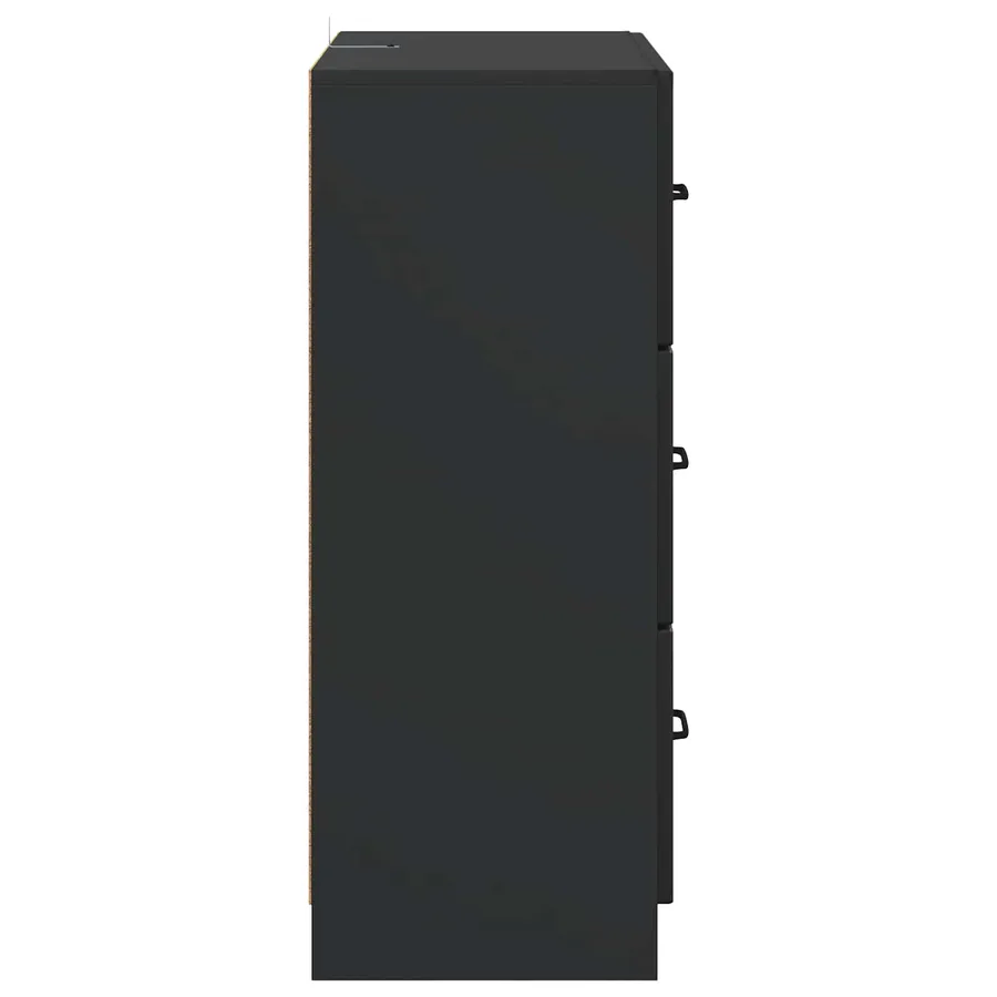 Armoire à tiroirs Noir 66 x 34,5 x 87 cm Bois d'ingénierie - 7