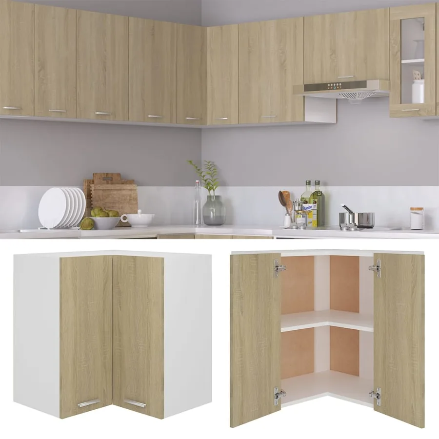 Armoire d'angle suspendue "Lyon" Chêne Sonoma 57 x 57 x 60 cm Bois d'ingénierie - 2