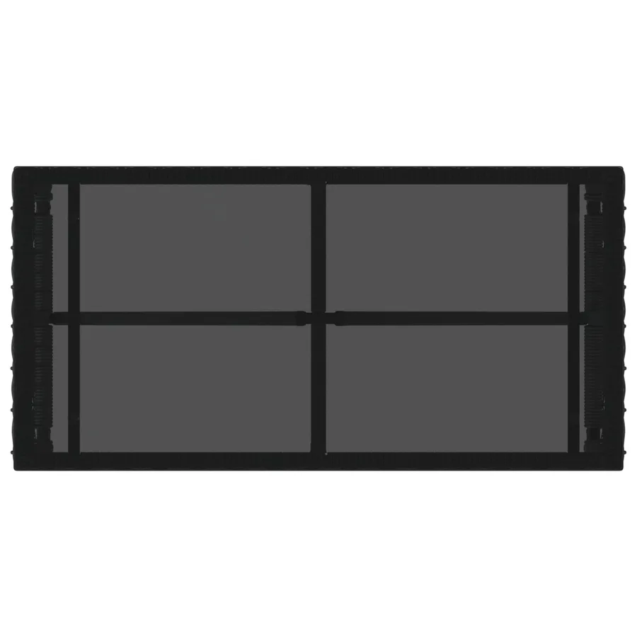 Table de jardin Noir 80 x 40 x 40 cm Rattan PE et Verre - 6