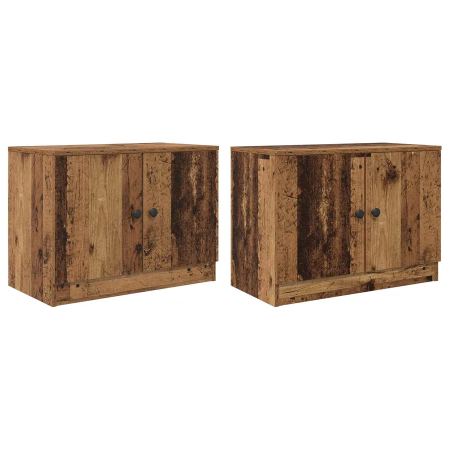Armoire de rangement pour lit mezzanine 2 pc Bois ancien - 4