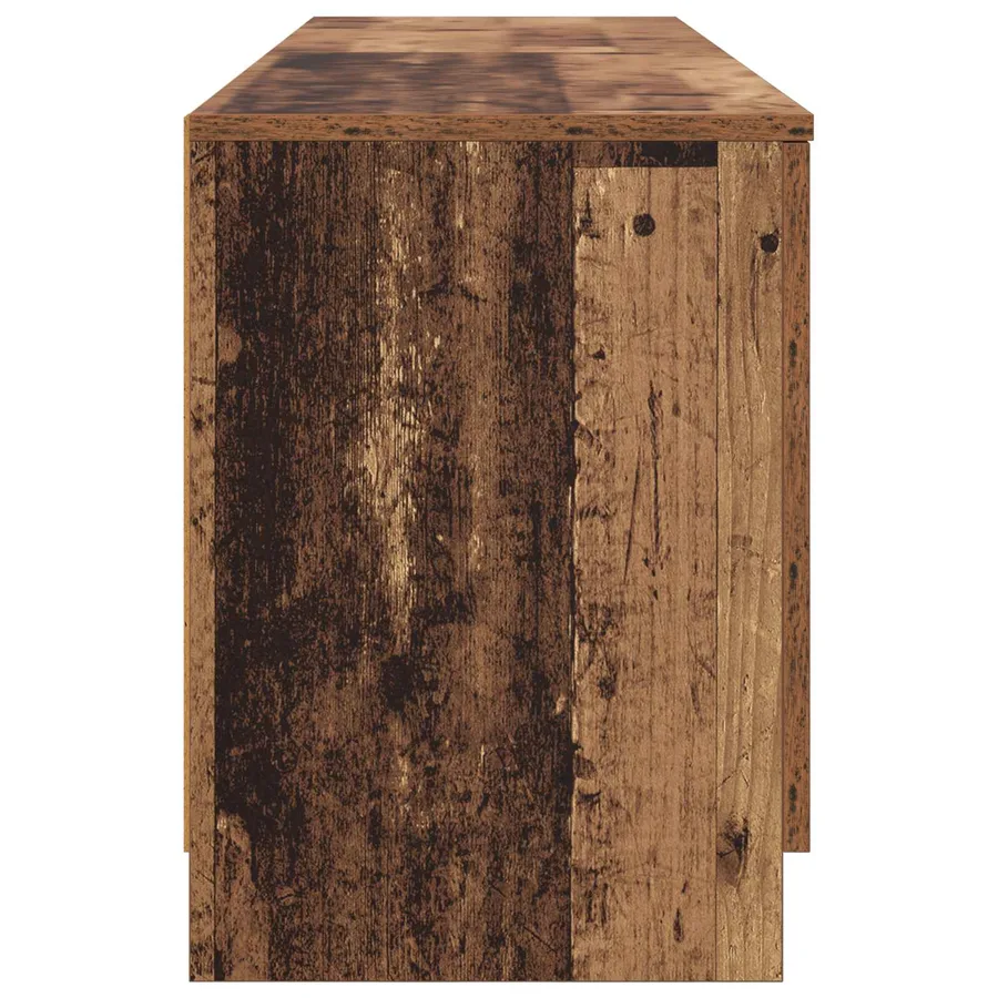 Armoire de rangement pour lit mezzanine 2 pc Bois ancien - 6