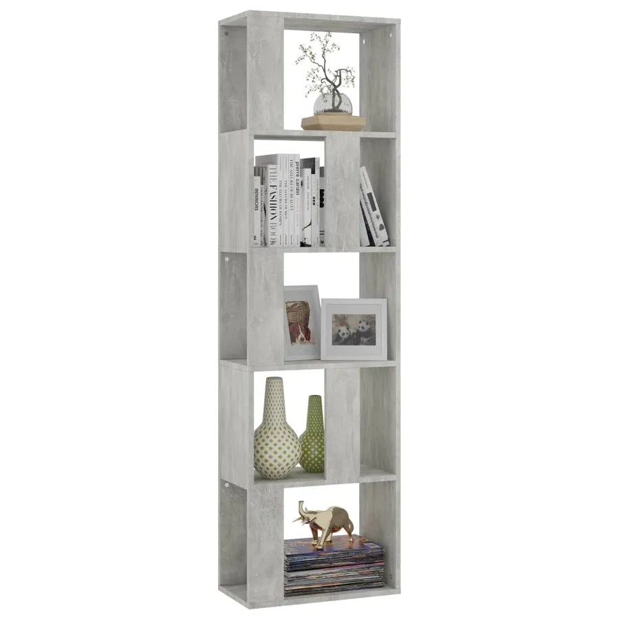 Bibliothèque/Séparateur de pièce Gris béton Bois d’ingénierie - 3
