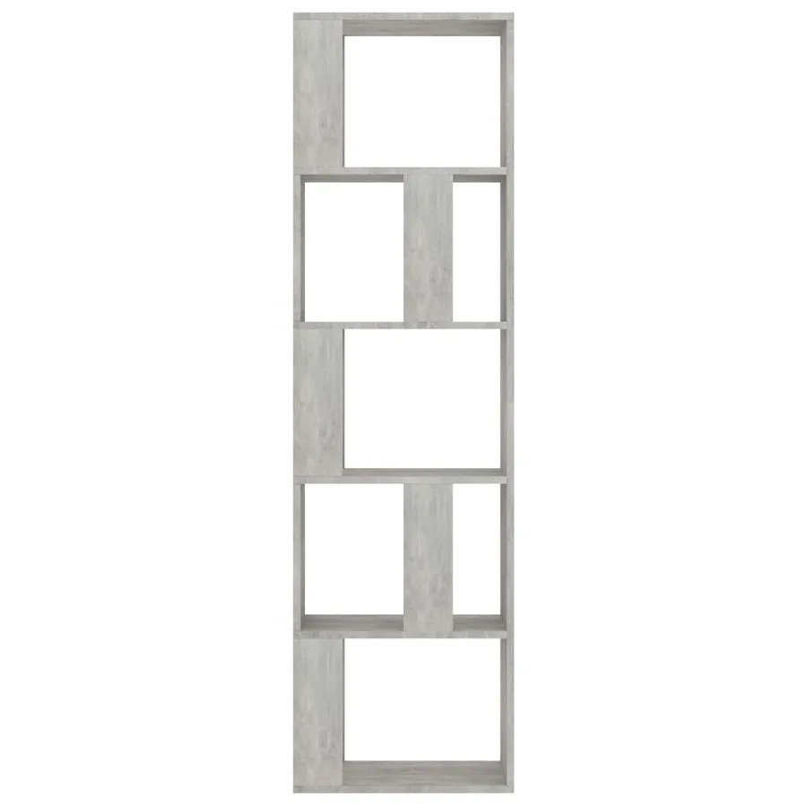 Bibliothèque/Séparateur de pièce Gris béton Bois d’ingénierie - 5