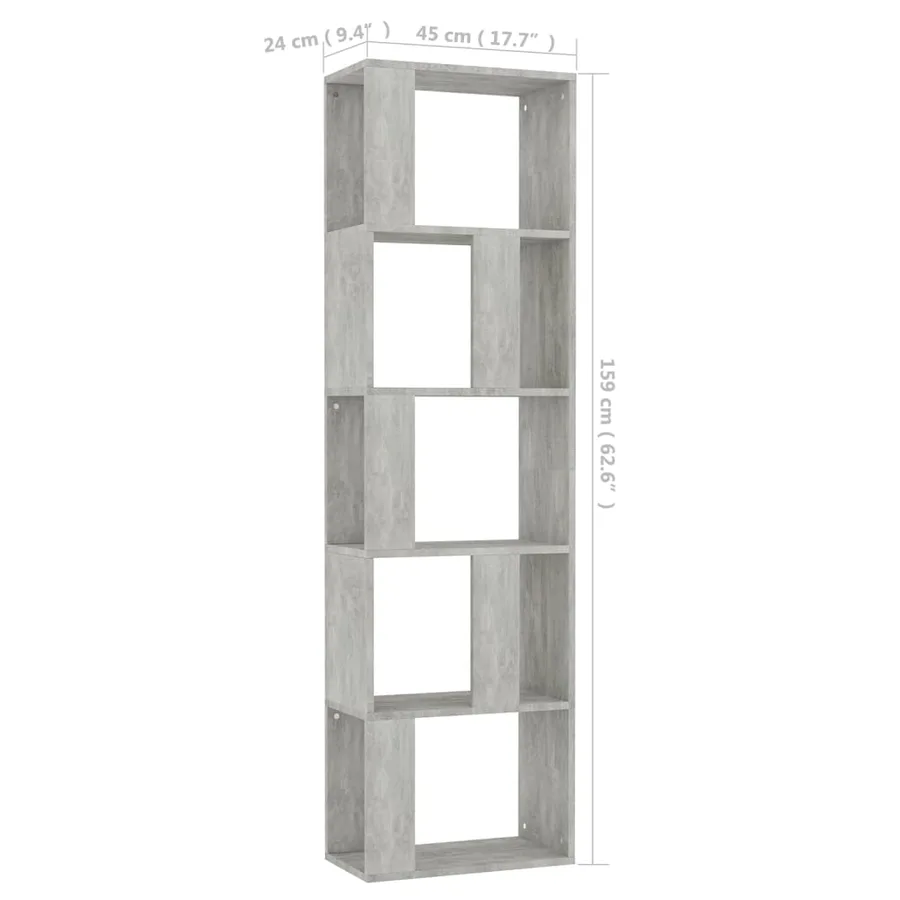 Bibliothèque/Séparateur de pièce Gris béton Bois d’ingénierie - 7