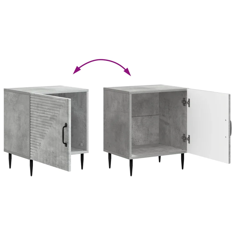 Cabinet de chevet 2 pcs Gris béton 43 x 34,5 x 50 cm - 12