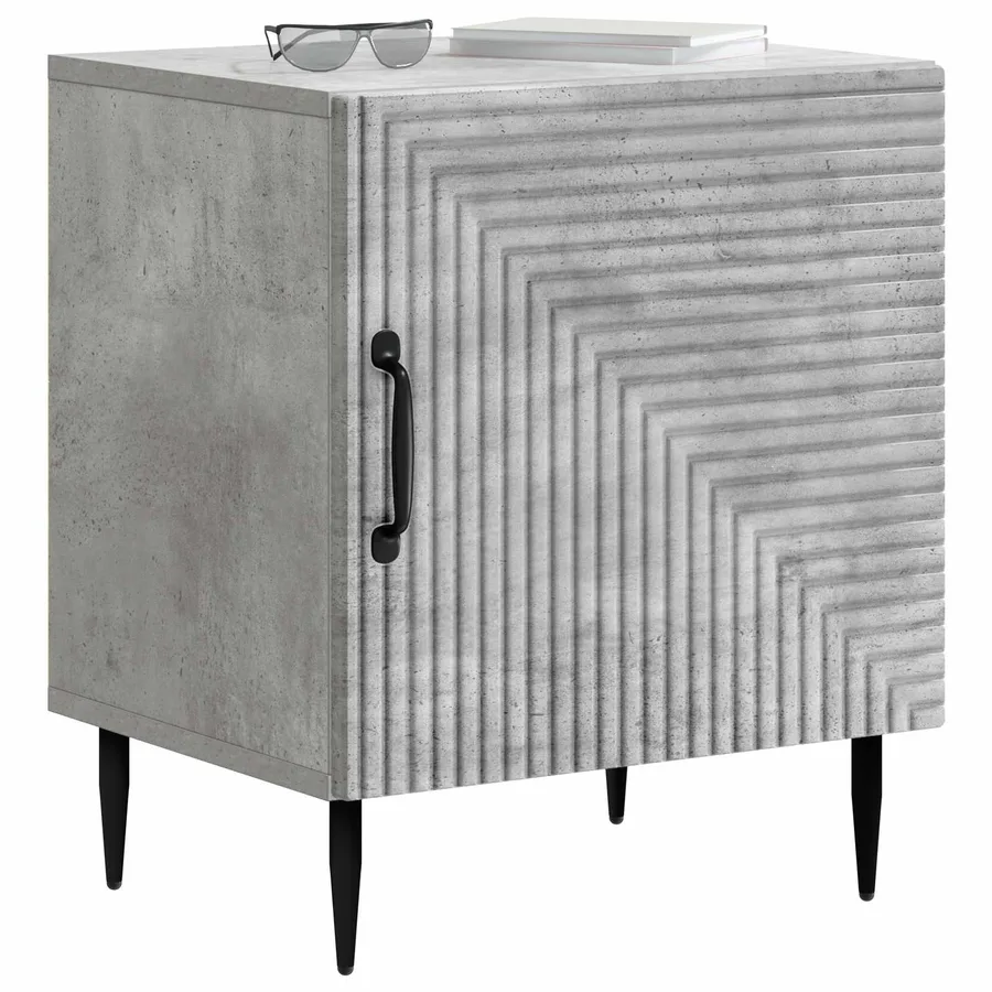 Cabinet de chevet 2 pcs Gris béton 43 x 34,5 x 50 cm - 3