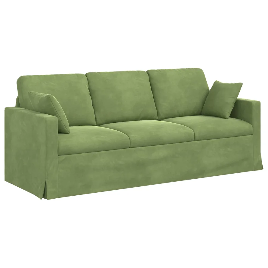 Canapé Vert clair 198 x 78 x 80 cm Velours - 2