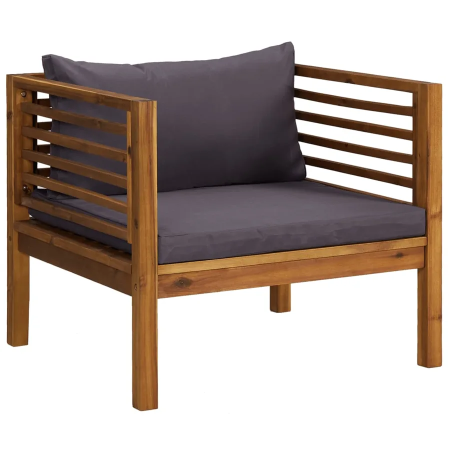 Salon de jardin 8 pcs avec coussin Bois d'acacia solide - 10