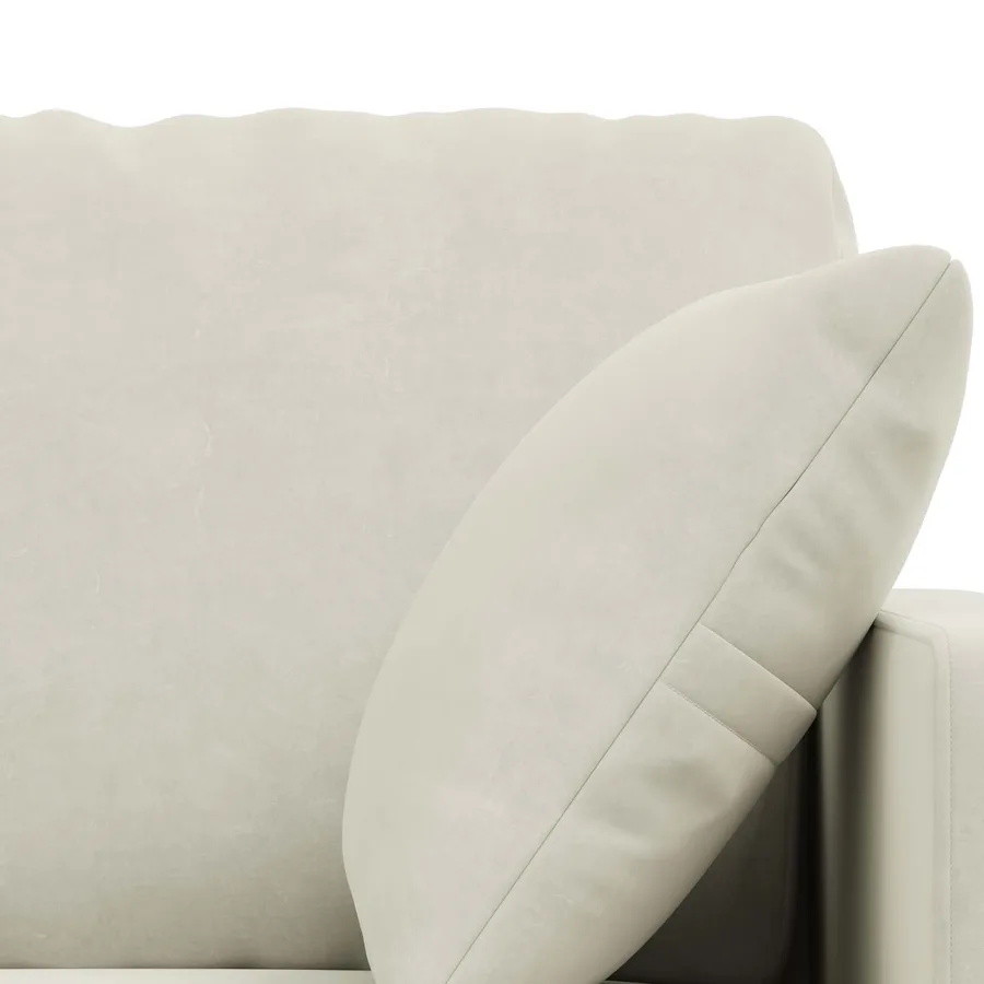 Ensemble de Canapés 2 pcs Crème 198 x 78 x 80 cm Velours - 6