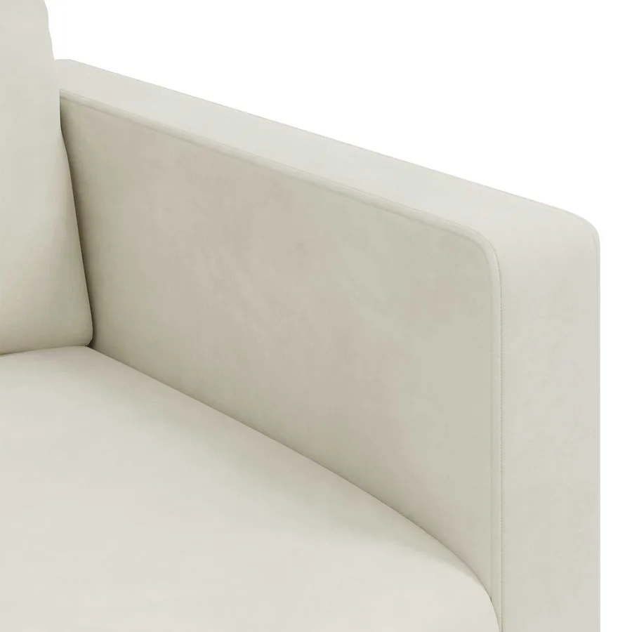 Ensemble de Canapés 2 pcs Crème 198 x 78 x 80 cm Velours - 7