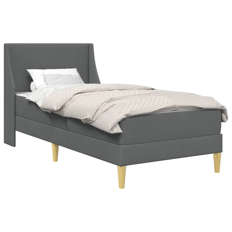 Cadre de lit avec matelas Gris 90 x 190 cm Polyester - 2