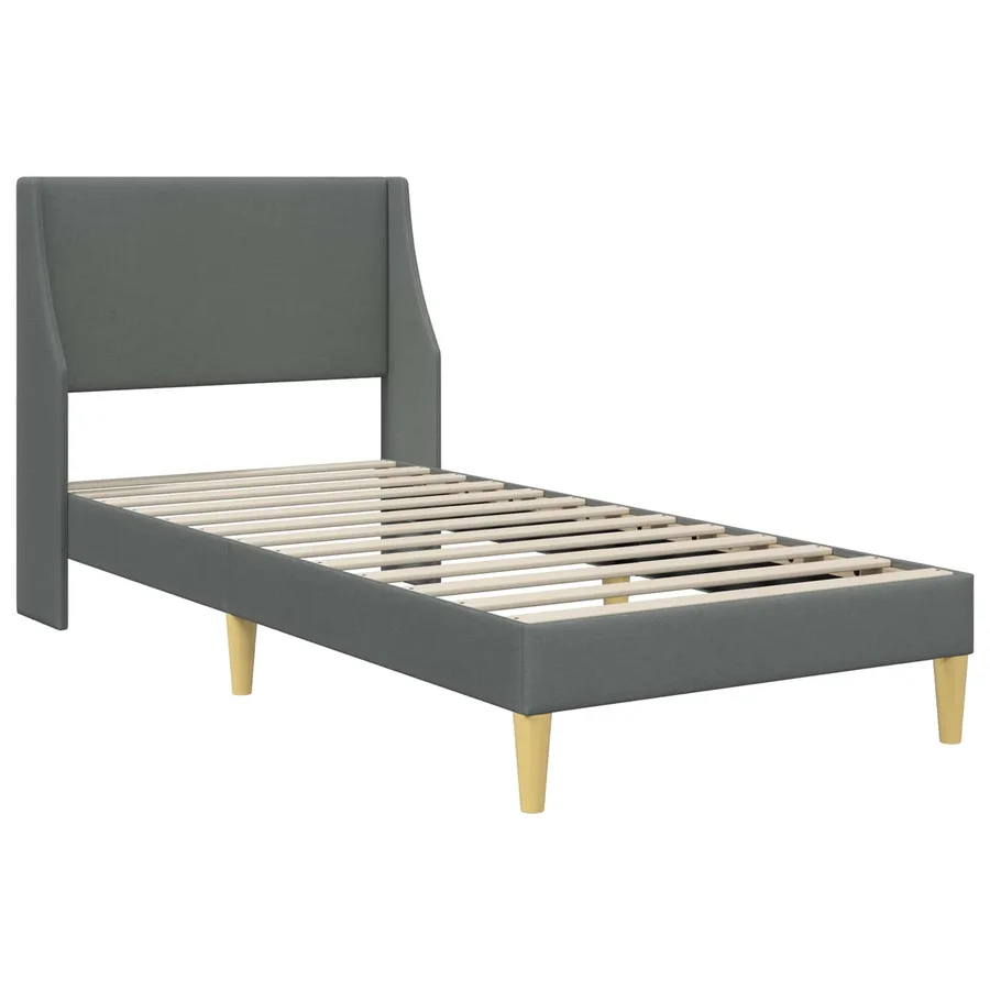 Cadre de lit avec matelas Gris 90 x 190 cm Polyester - 4
