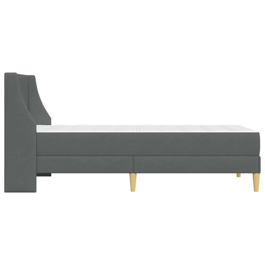 Cadre de lit avec matelas Gris 90 x 190 cm Polyester - 7