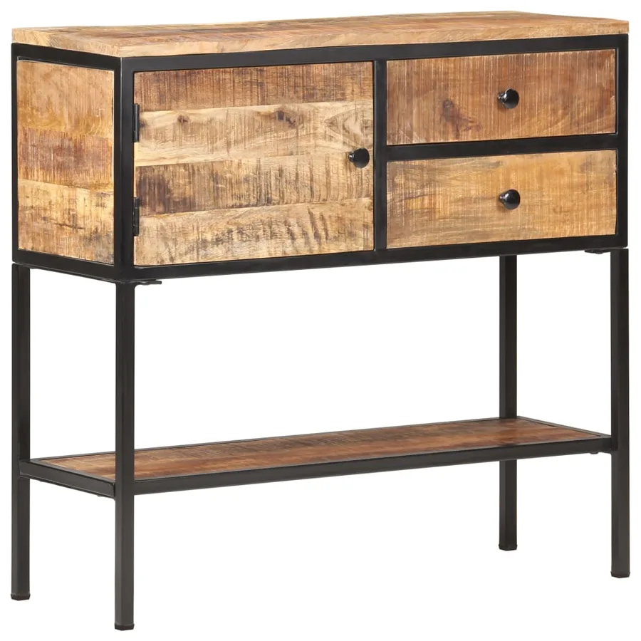 Buffet 85x30x80 cm Bois de manguier brut - 10