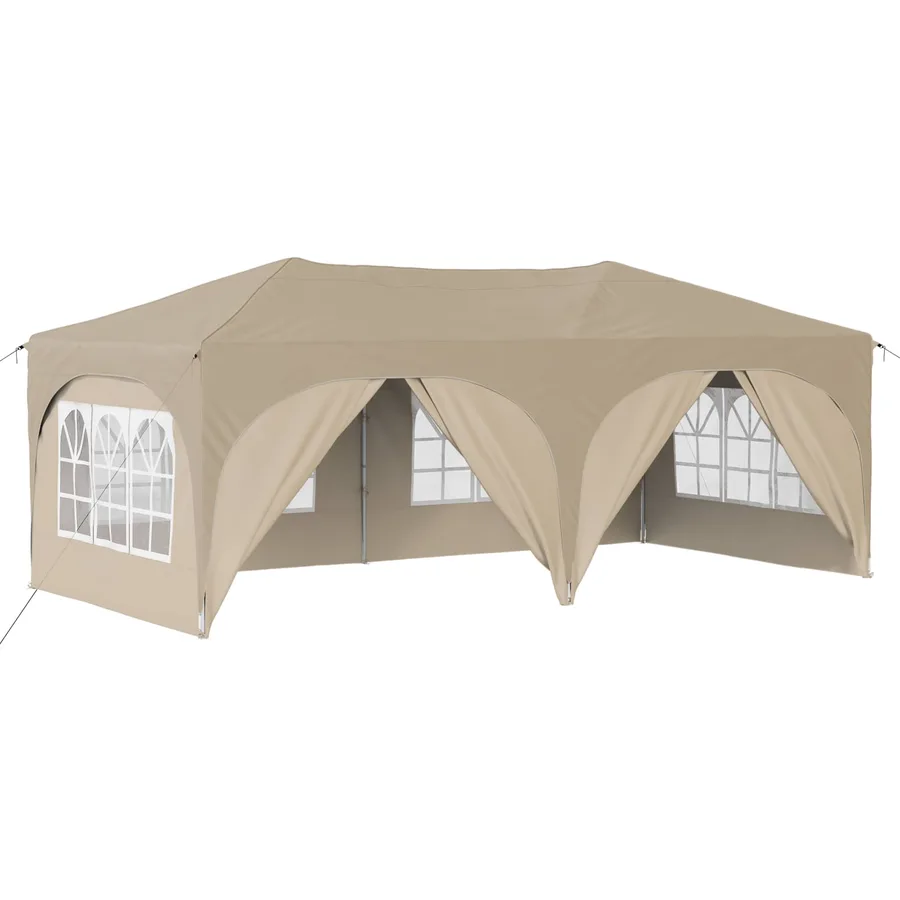 Tente de fête pop-up 575 x 288 x 245 cm Crème Tissu Oxford - 2