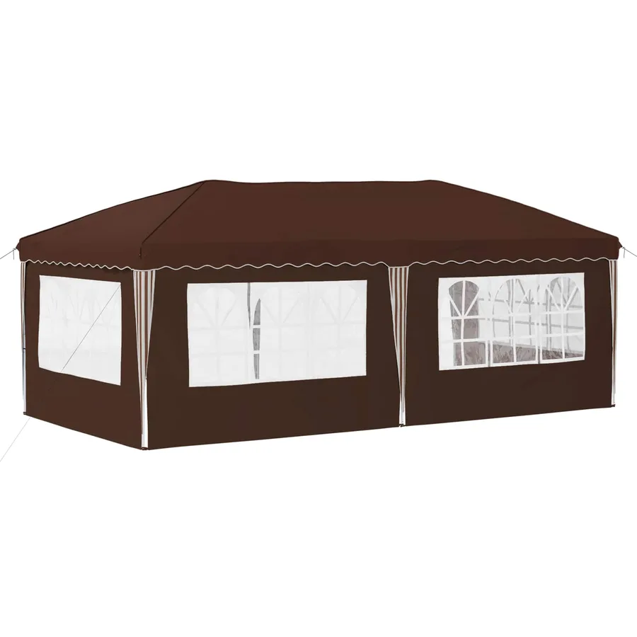Tente de fête pop-up 575 x 289 x 245 cm Marron - 7
