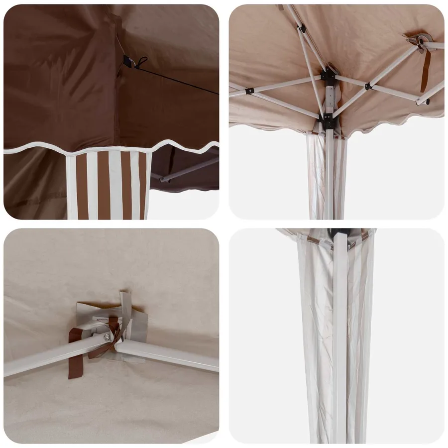 Tente de fête pop-up 575 x 289 x 245 cm Marron - 8
