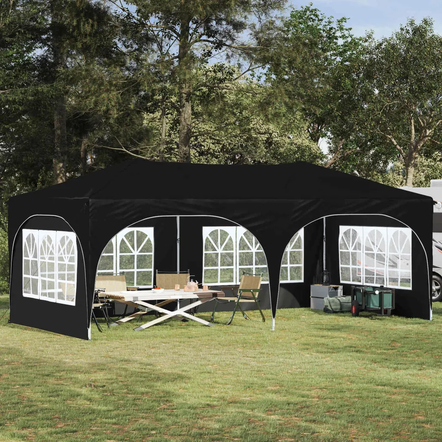 Tente de fête pop-up 575 x 288 x 245 cm Noir Tissu Oxford