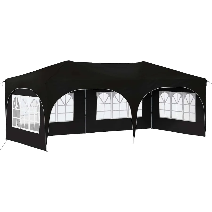 Tente de fête pop-up 575 x 288 x 245 cm Noir Tissu Oxford - 2