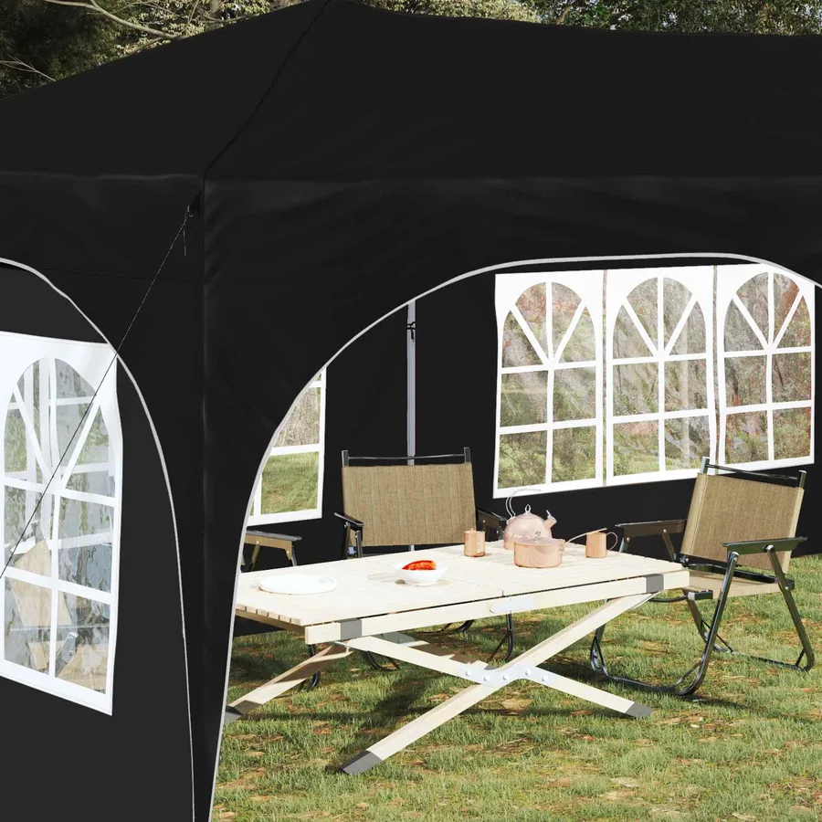Tente de fête pop-up 575 x 288 x 245 cm Noir Tissu Oxford - 3