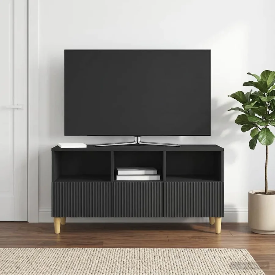 Meuble TV avec tiroir Noir 102 x 34,5 x 50 cm Bois d'ingénierie
