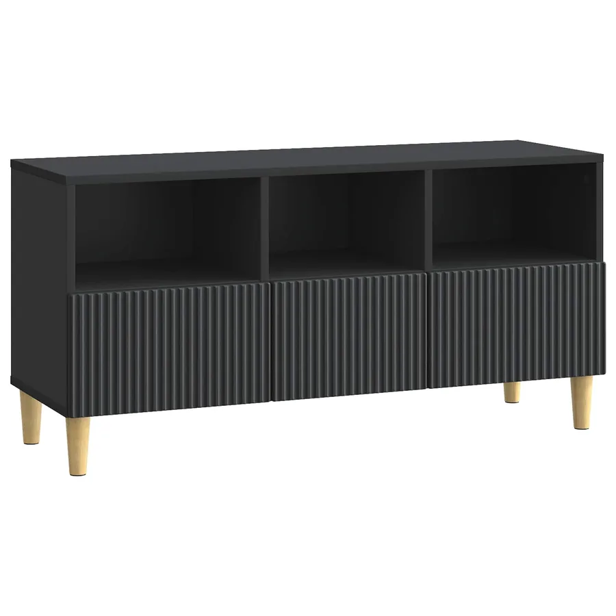 Meuble TV avec tiroir Noir 102 x 34,5 x 50 cm Bois d'ingénierie - 2